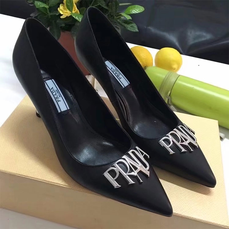 2018 Prada women shoes in Calfskin Heel 7cm