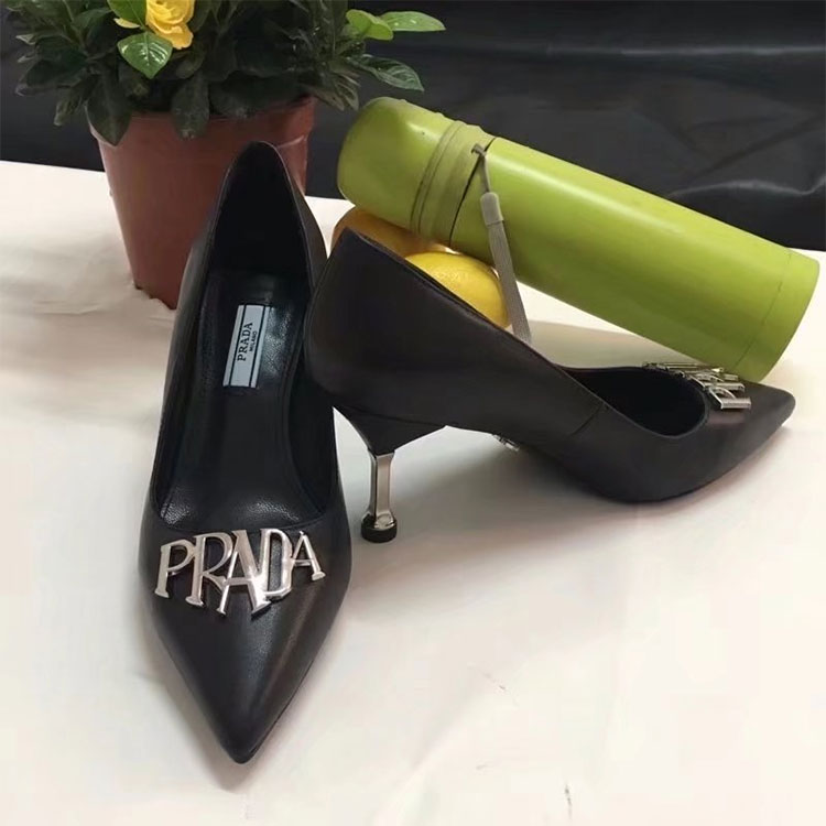 2018 Prada women shoes in Calfskin Heel 7cm