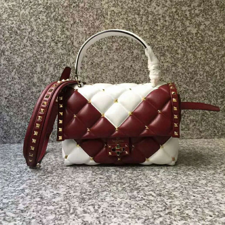 2018 VALENTINO CANDYSTUD TOP HANDLE BAG