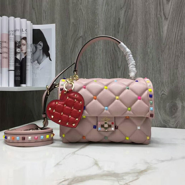 2018 VALENTINO CANDYSTUD TOP HANDLE BAG