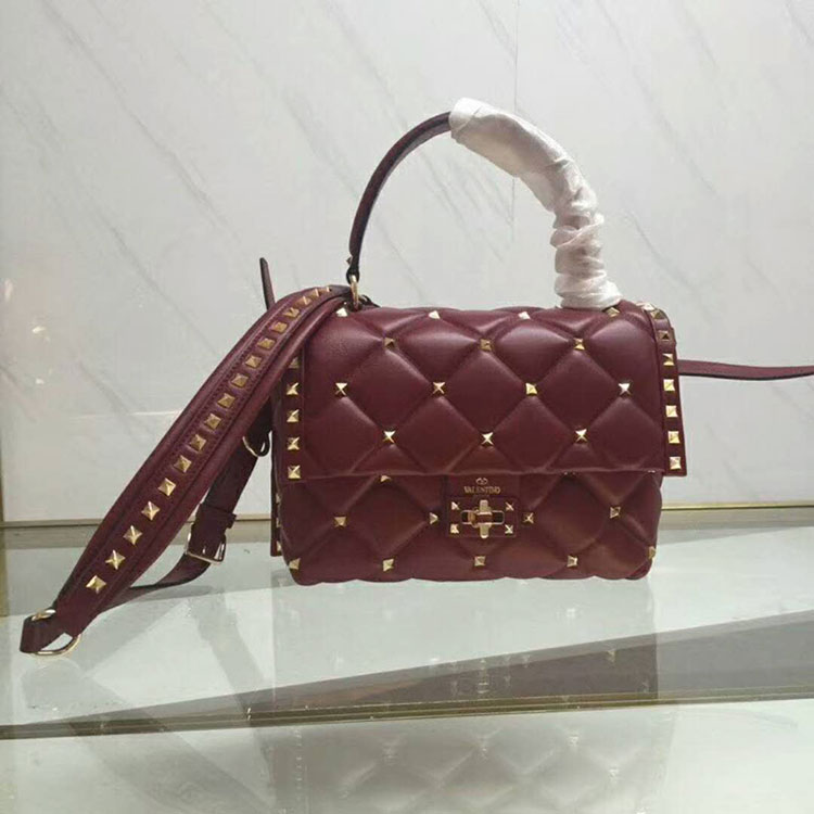 2018 VALENTINO CANDYSTUD TOP HANDLE BAG