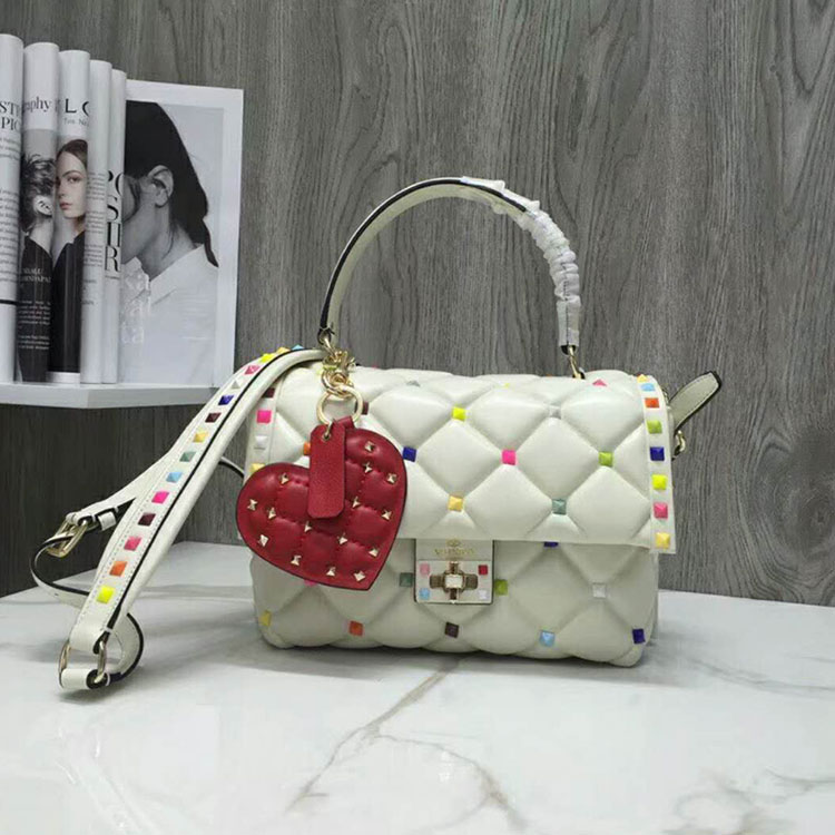 2018 VALENTINO CANDYSTUD TOP HANDLE BAG