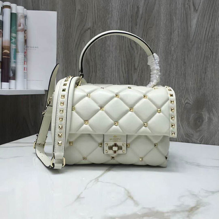 2018 VALENTINO CANDYSTUD TOP HANDLE BAG