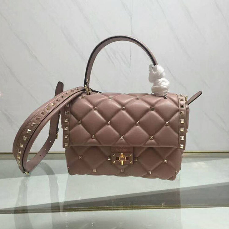 2018 VALENTINO CANDYSTUD TOP HANDLE BAG