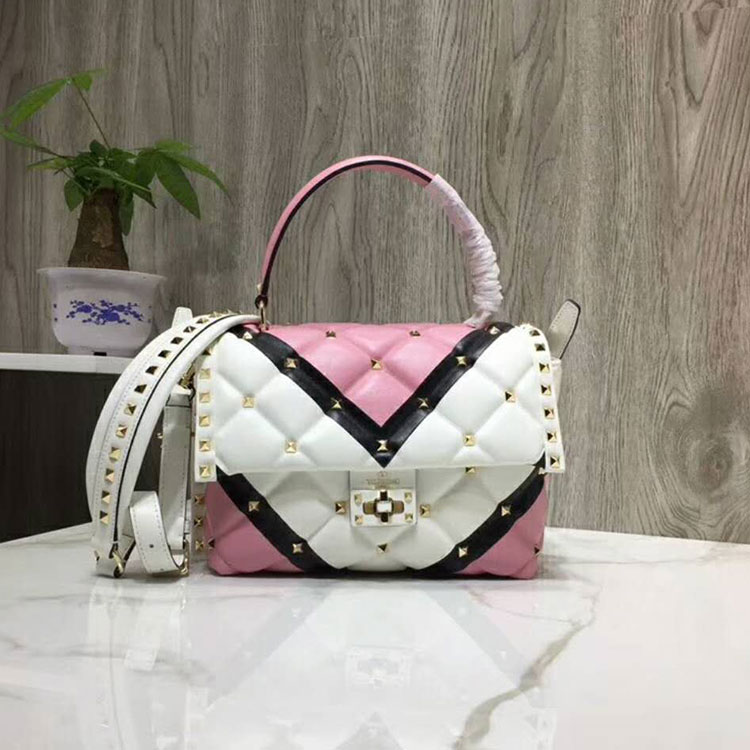 2018 VALENTINO CANDYSTUD TOP HANDLE BAG