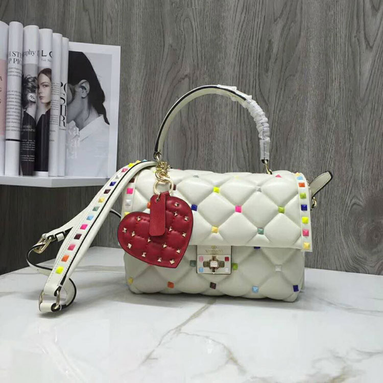 2018 VALENTINO CANDYSTUD TOP HANDLE BAG