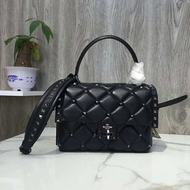 2018 VALENTINO CANDYSTUD TOP HANDLE BAG