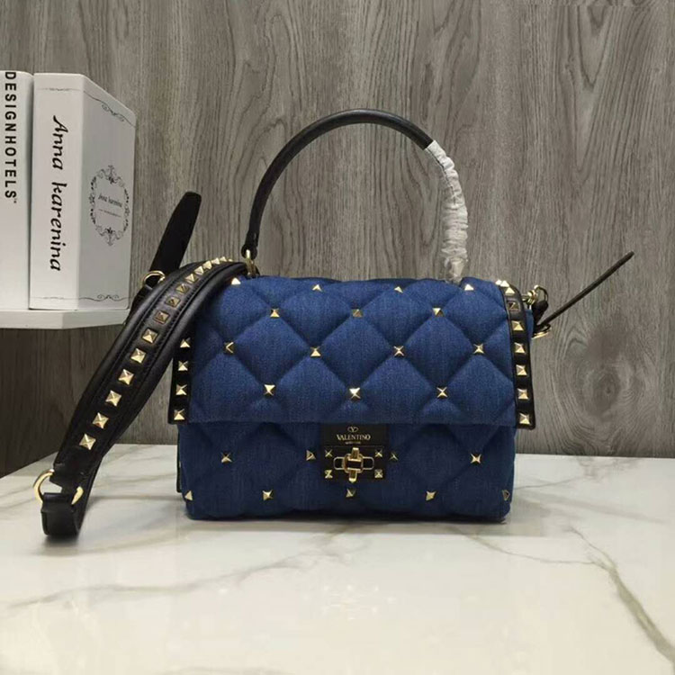 2018 VALENTINO CANDYSTUD TOP HANDLE BAG