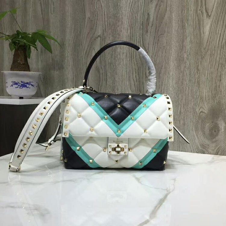 2018 VALENTINO CANDYSTUD TOP HANDLE BAG