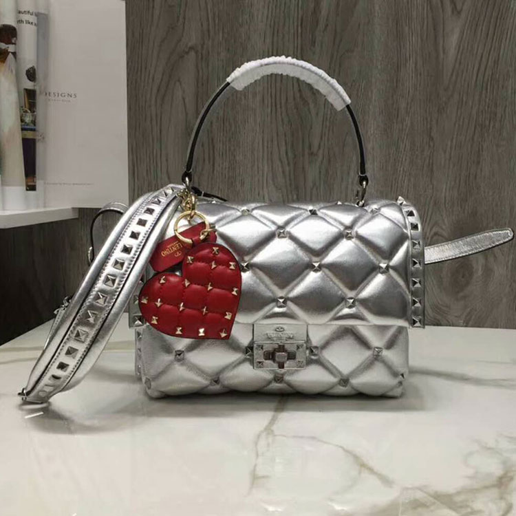 2018 VALENTINO CANDYSTUD TOP HANDLE BAG