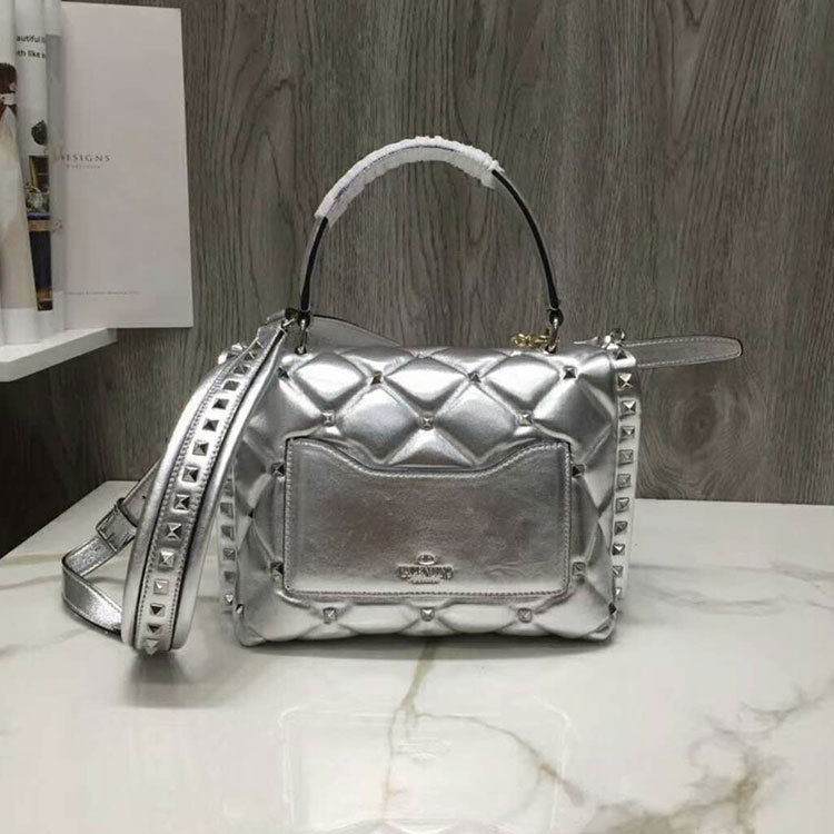 2018 VALENTINO CANDYSTUD TOP HANDLE BAG