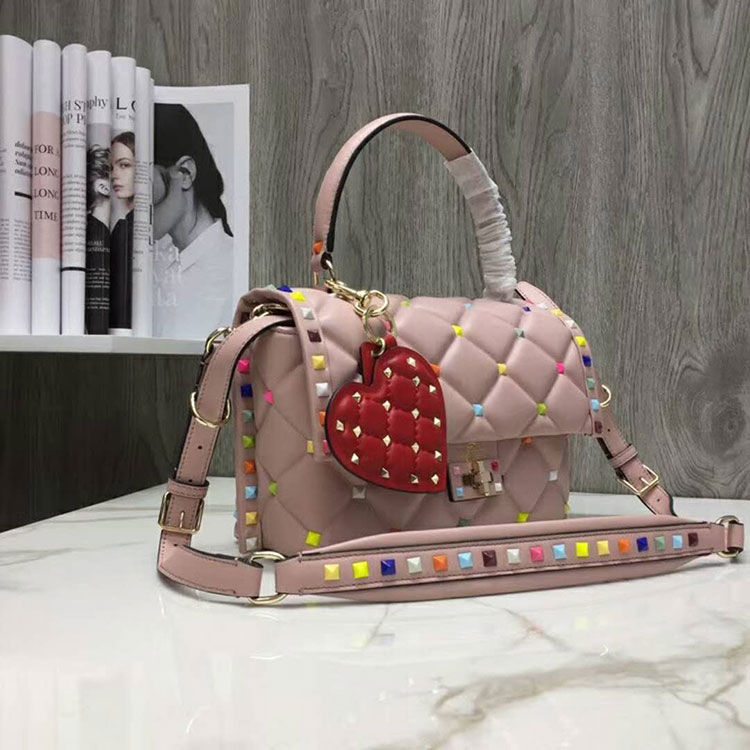 2018 VALENTINO CANDYSTUD TOP HANDLE BAG