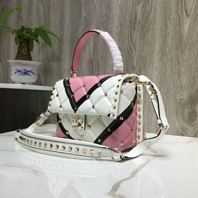 2018 VALENTINO CANDYSTUD TOP HANDLE BAG