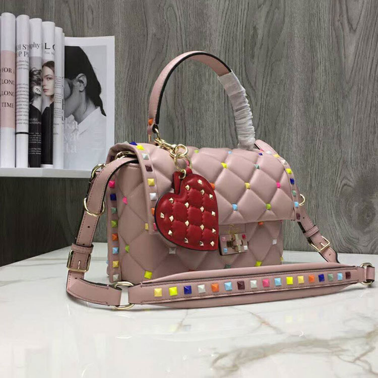 2018 VALENTINO CANDYSTUD TOP HANDLE BAG