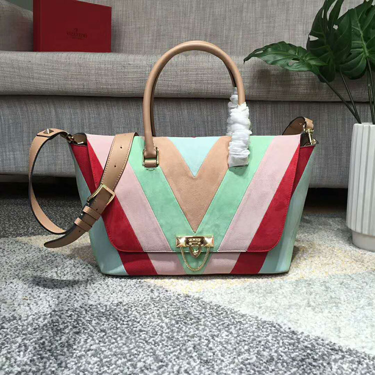 2018 VALENTINO DEMILUNE DOUBLE HANDLE BAG V2046