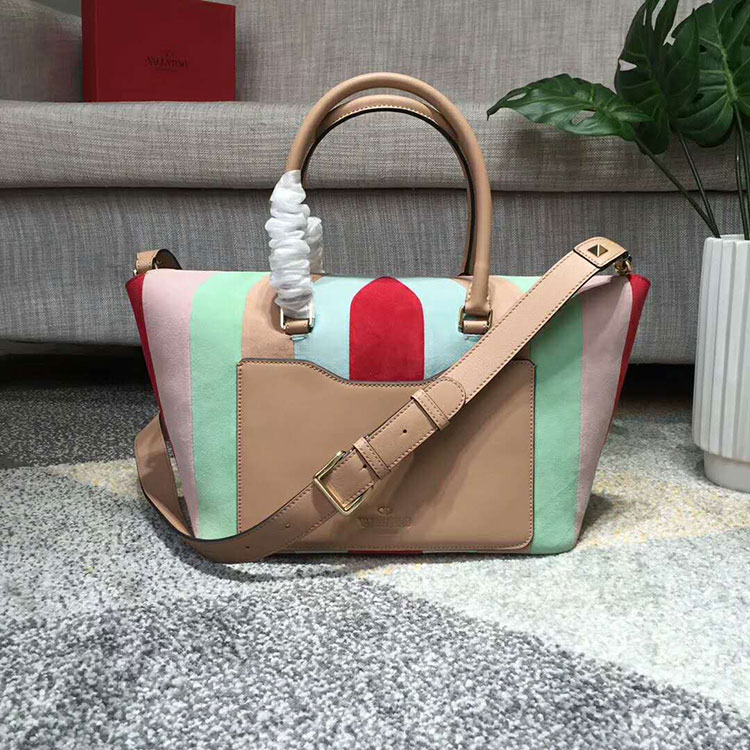 2018 VALENTINO DEMILUNE DOUBLE HANDLE BAG V2046