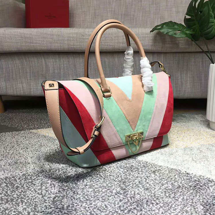 2018 VALENTINO DEMILUNE DOUBLE HANDLE BAG V2046