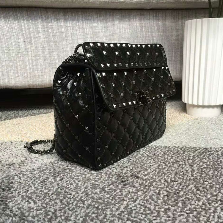 2018 VALENTINO MEDIUM ROCKSTUD SPIKE CHAIN BAG 0122