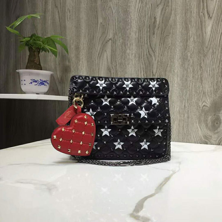 2018 VALENTINO MEDIUM ROCKSTUD SPIKE CHAIN BAG