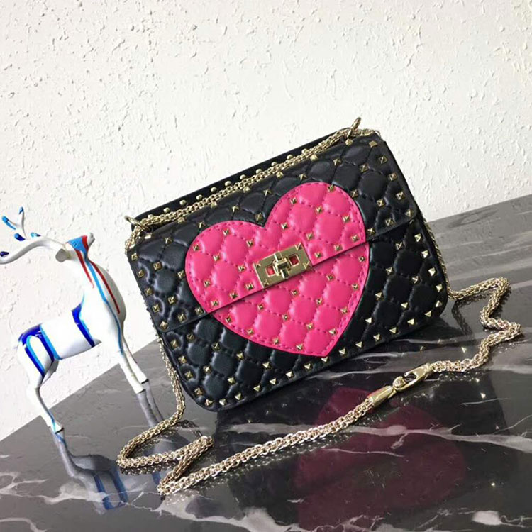 2018 VALENTINO MEDIUM ROCKSTUD SPIKE CHAIN BAG