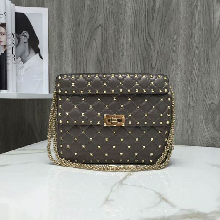 2018 VALENTINO MEDIUM ROCKSTUD SPIKE CHAIN BAG