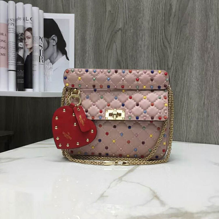 2018 VALENTINO MEDIUM ROCKSTUD SPIKE CHAIN BAG