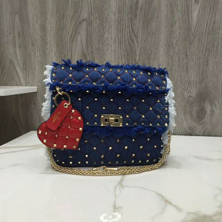 2018 VALENTINO MEDIUM ROCKSTUD SPIKE CHAIN BAG