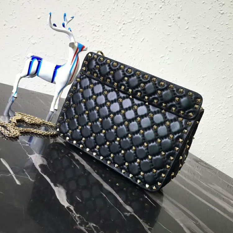 2018 VALENTINO MEDIUM ROCKSTUD SPIKE CHAIN BAG