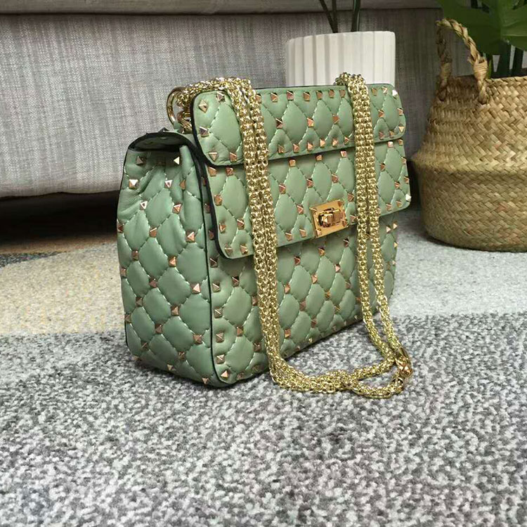 2018 VALENTINO MEDIUM ROCKSTUD SPIKE CHAIN BAG