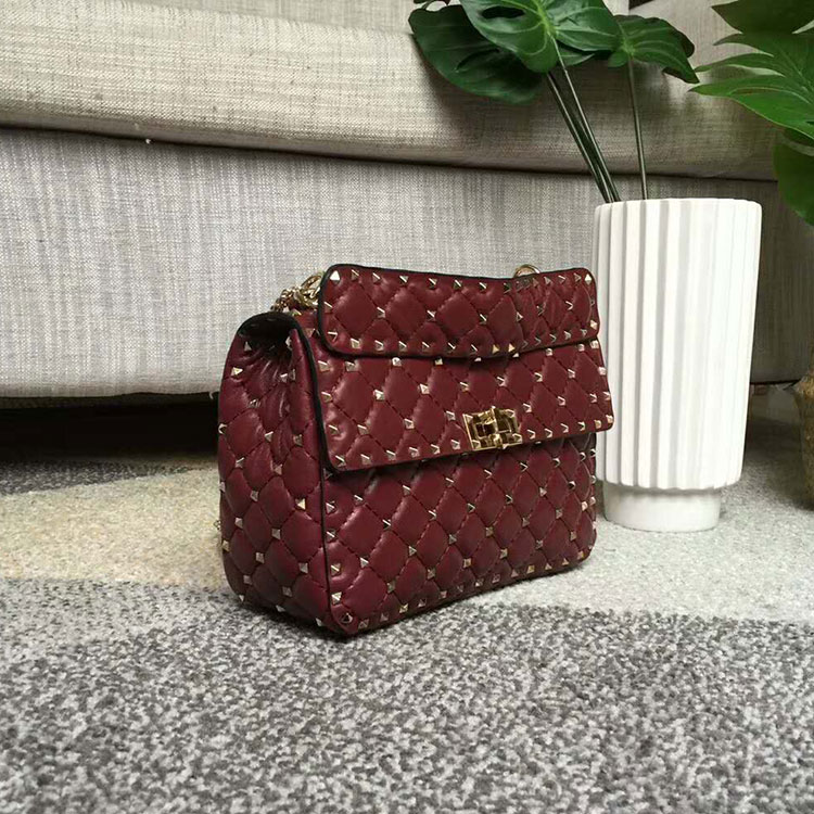 2018 VALENTINO MEDIUM ROCKSTUD SPIKE CHAIN BAG