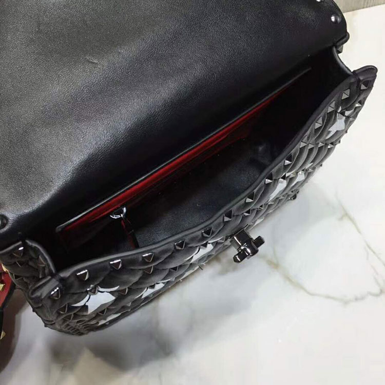 2018 VALENTINO MEDIUM ROCKSTUD SPIKE CHAIN BAG