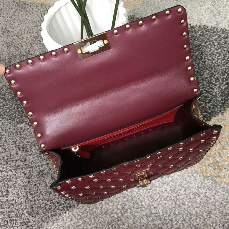 2018 VALENTINO MEDIUM ROCKSTUD SPIKE CHAIN BAG