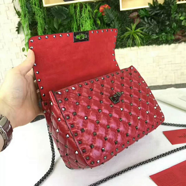 2018 VALENTINO MEDIUM ROCKSTUD SPIKE CHAIN BAG