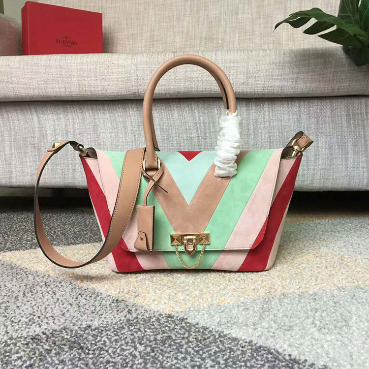 2018 VALENTINO SMALL DEMILUNE DOUBLE HANDLE BAG V2047