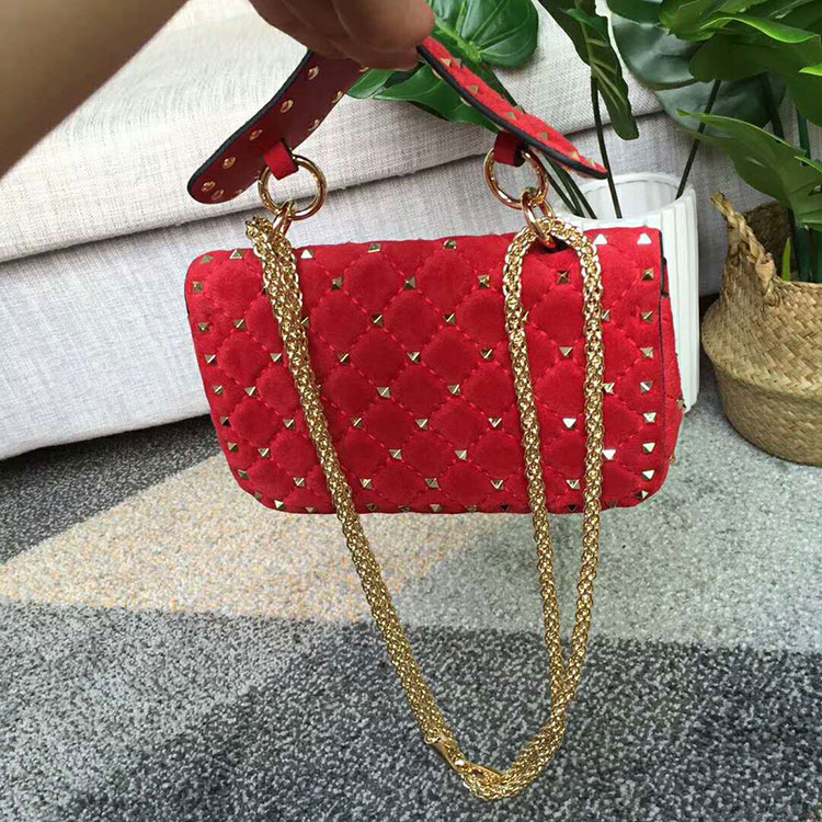 2018 VALENTINO SMALL ROCKSTUD SPIKE CHAIN BAG 0123