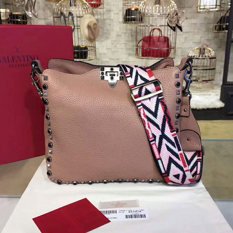 2018 Valentino GUITAR ROCKSTUD ROLLING HOBO BAG