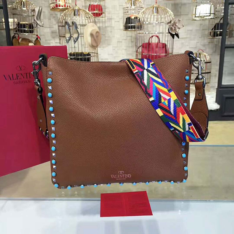 2018 Valentino GUITAR ROCKSTUD ROLLING HOBO BAG