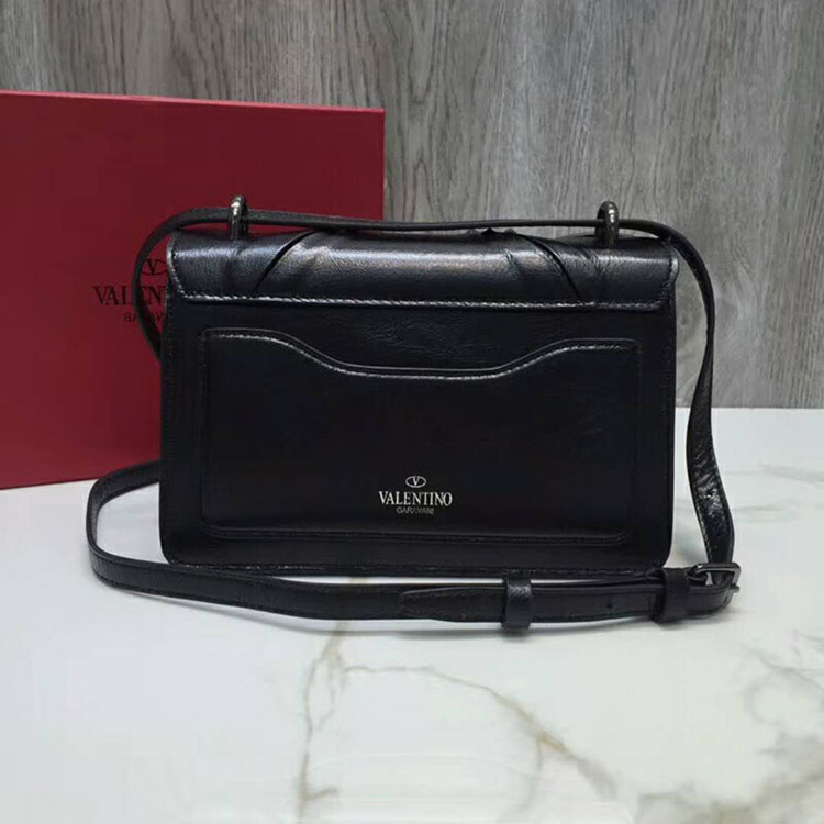 2018 Valentino MAXI BOW STRIPED SHOULDER BAG