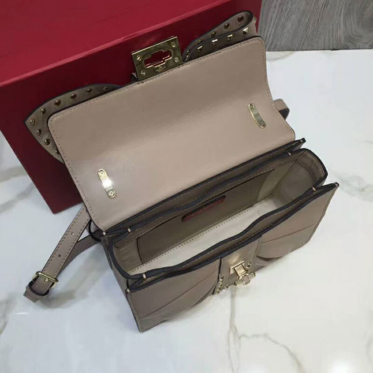 2018 Valentino MAXI BOW STRIPED SHOULDER BAG