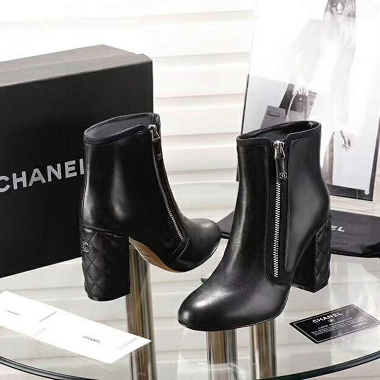 2018 chanle women Boots in Lambskin Heel 8cm