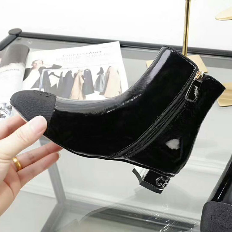 2018 chanle women Boots in Patent leather Heel 3.5cm