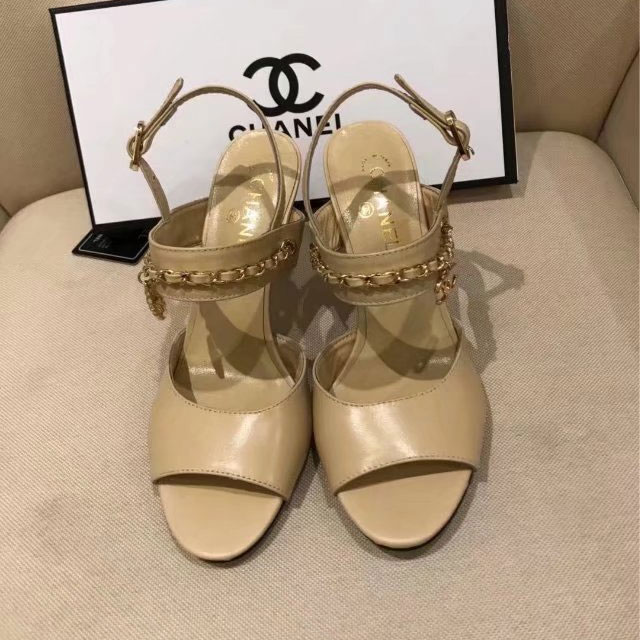 2018 chanle women Sandal in Calfskin Heel 9cm