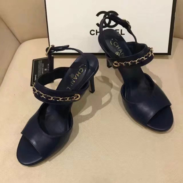 2018 chanle women Sandal in Calfskin Heel 9cm