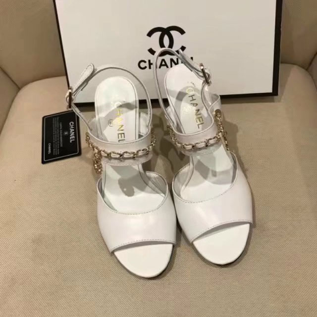 2018 chanle women Sandal in Calfskin Heel 9cm