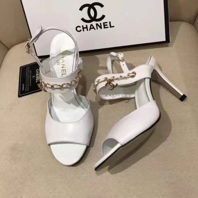 2018 chanle women Sandal in Calfskin Heel 9cm