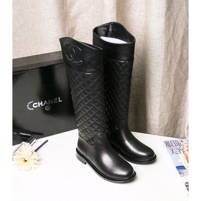 2018 chanle women boots in Calfskin Heel Height 3cm