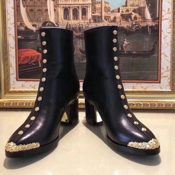 2018 chanle women boots in Calfskin Heel Height 7.5cm