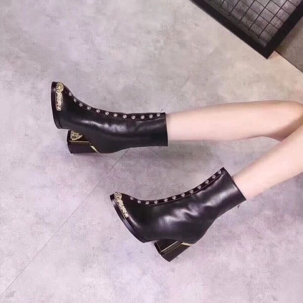 2018 chanle women boots in Calfskin Heel Height 7.5cm