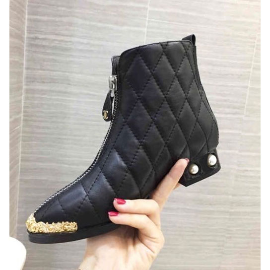 2018 chanle women boots in Lambskin Heel Height 4cm