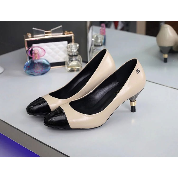 2018 chanle women shoes in Calfskin leather Heel 6cm